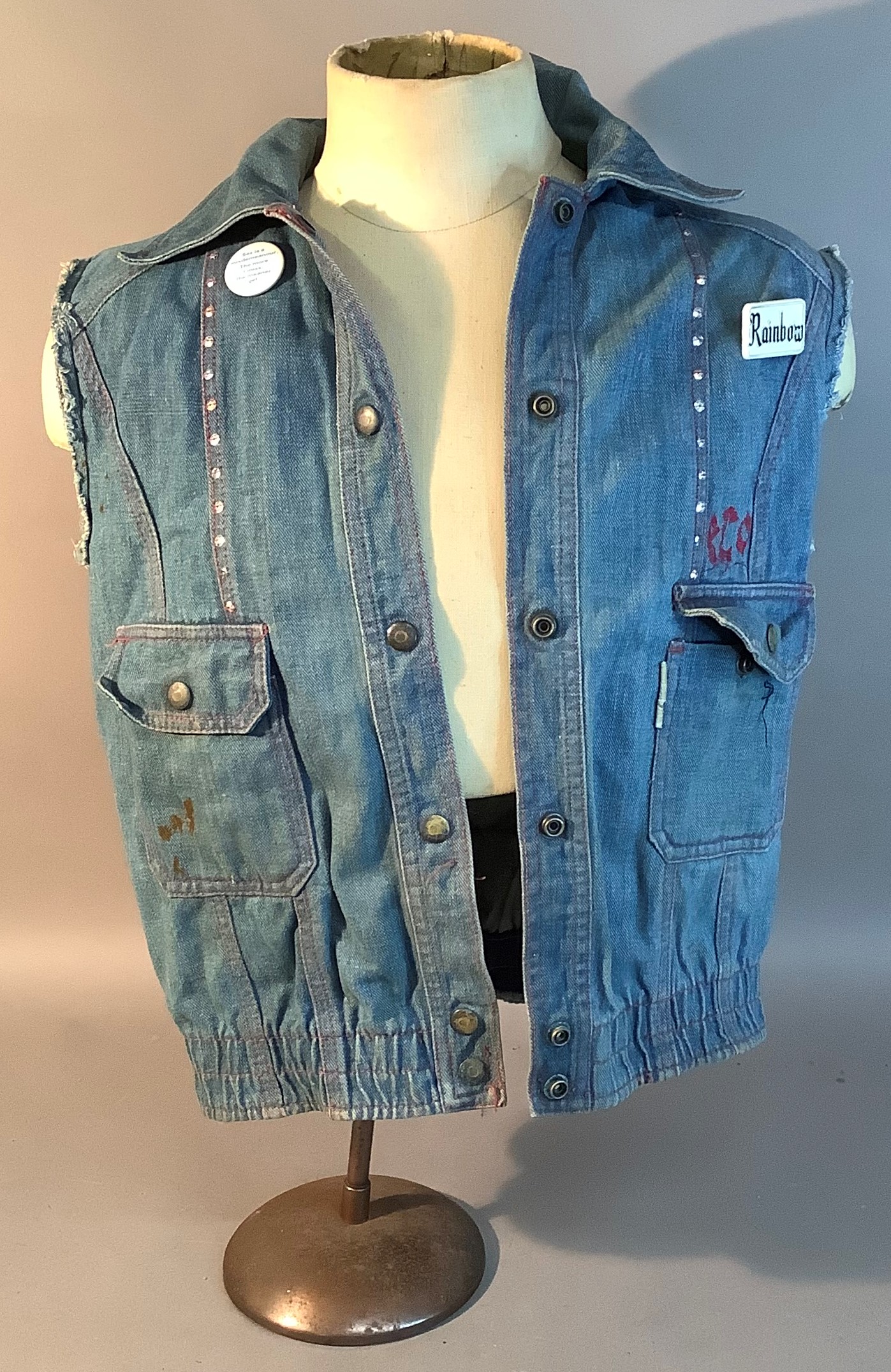 A Highlight vintage child's size 12 denim waistcoat, the front with pair of pockets, the reverse