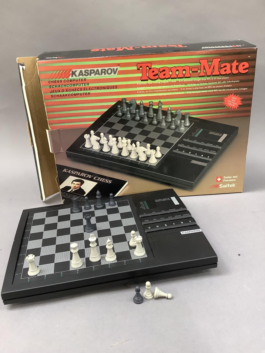 A Team-Mate Kasperov chess computer by Saitek, boxed - Image 3 of 3