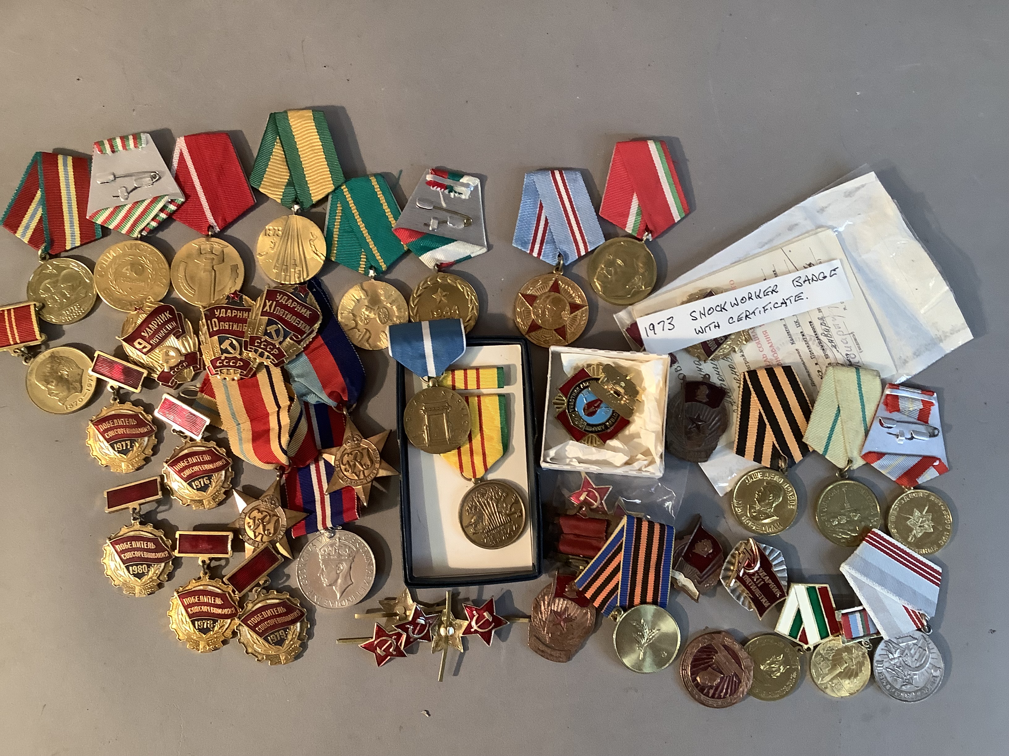 Second World War War Medal, Africa Star and 1939/45 Star, including ribbons, plus miscellaneous