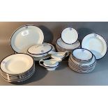 The Prince of Wales Own Regiment dinner service, circa 1910, comprising two oval meat dishes, an