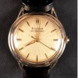 A BULOVA GENTLEMAN'S MANUAL WRISTWATCH c.1950 in rolled gold case No. D817085 jewelled lever