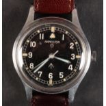 A HAMILTON 6B-9101000 MILITARY MARK XI c.1965 MANUAL WRISTWATCH in stainless steel, case No. 2133