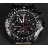 A CHASE-DURER SPECIAL FORCES AIR ASSAULT TEAM QUARTZ DATE CHRONOGRAPH WRISTWATCH in a black steel