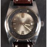 AN AQUASTAR OF GENEVE AUTOMATIC DATE WRISTWATCH c.1965, in stainless steel tonneau case No 1701,