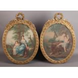 AFTER ANGELICA KAUFFMAN, Portrait of Rebecca, Lady Rushout with her daughter, a pair, oval, 32cm x