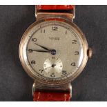 A VISIBLE GENTLEMAN'S MANUAL WRISTWATCH c.1950 in 9ct gold screw backed case No.471938 with