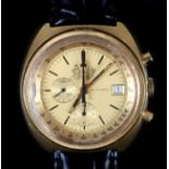 A PHILIP MORRIS GENTLEMAN'S AUTOMATIC CHRONOGRAPH DATE WRISTWATCH c.1970 in rolled gold cushion case