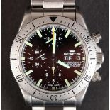 A FORTIS OFFICIAL COSMONAUTS CHRONOGRAPH AUTOMATIC DAY DATE 605 22 142 in matt steel case No. 1902