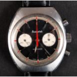 AN ACCURIST GENTLEMAN'S SHOCKMASTER MANUAL CHRONOGRAPH WRISTWATCH c.1970 in brushed stainless