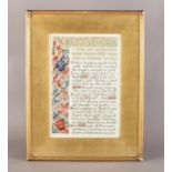 AN ILLUMINATED MANUSCRIPT 'I DREAMED,' the initials NP and 1925 worked into the design, 32cm x 21.
