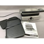 A Cuisinart two-in-one grill and sandwich maker complete with booklet, as new