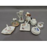 A collection of miniature ornaments including a Royal Doulton figure of a terrier, an Aynsley