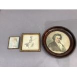 A head and shoulders portrait of Beethoven, watercolour, signed Fred Spray 1918, in an oak frame,