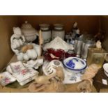A quantity of miscellaneous ceramics, glassware, etc. including Royal Crown Derby Derby Posies