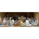 A large quantity of miscellaneous ceramics and glassware including Wedgwood blue jasper,