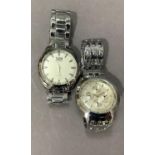Two Orlando gentlemen's quartz wristwatches, both in chromed cases and in original boxes