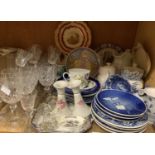 A quantity of miscellaneous ceramics and glassware including Copenhagen porcelain Christmas