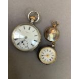 An Edward VII pocket watch by Sanders & Co London in an open faced ??? case No 736, keyless,