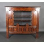 A FRENCH PROVINCIAL CHERRY WOOD DRESSER TOP OR SHELF the flared cornice above a deep frieze and
