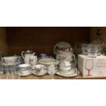 A quantity if miscellaneous ceramics and glassware including Keeling & Co Late Mayers Chatsworth