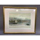 After David Roberts, general view of the ruins of Luxor from the Nile, colour print, 38cm by 52cm