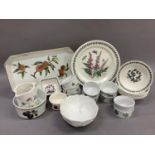 Items of Portmerion ware, Wedgwood cabbage leaf moulded bowl, Royal Worcester Evesham etc