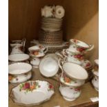 A quantity of Royal Albert Old Country Roses pattern tea and dinner ware comprising twelve dinner