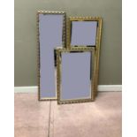 Three reproduction gilt framed mirrors, various sizes