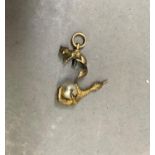 A Victorian watch key fob pendant in 9ct gold (at fault), approximate weight 2g; together with a