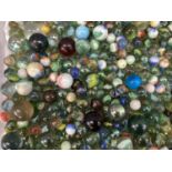 A quantity of vintage and later marbles, various sizes