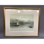 After David Roberts, general view of the ruins of Luxor from the Nile, colour print, 38cm by 52cm