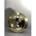 Brass framed circular wall mirror, 48cm diameter