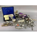 A quantity of silver plated cutlery etc