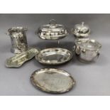 A quantity of silver plated ware to include oval entrée dish and cover, muffin dish and cover, two