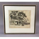 James P. Barraclough (1890-1942), A Sunny Farm, etching, signed and dated 1914, titled and inscribed