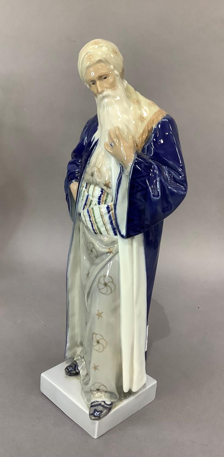 A Royal Copenhagen figure of Nathan The Wise, printed and underglaze blue mark to underside, 35cm - Image 3 of 4