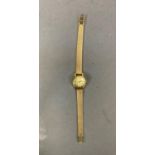 A Zenith lady's wrist watch c.1975 in 18ct gold, gold case no. 277D840, 17 jewelled lever movement