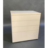 A modern cream finished four drawer chest, 70cm wide x 80cm deep x 74cm high