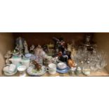 A quantity of miscellaneous ceramics, glassware and decorative objects including Poole Pottery tea