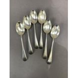 A set of six Elizabeth II silver teaspoons, Old English pattern, by H.F. & Co. Sheffield 1963,