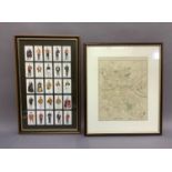 A framed set of John Player and Sons cigarette cards 'Ceremonial and Courtdress' 1-25; Leeds town