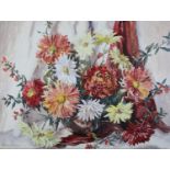 ARR Phyllis J. Hibbert, BWS (b.1903), Still life of summer blooms held in a vase, watercolour over