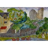 ARR Lois Bygrave (1915-1996), Knaresborough Castle, pen, ink and watercolour, signed to lower left