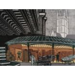 ARR After Edward Bawden RA (1903-1989), Borough Market, lithograph in colours, limited edition 219/