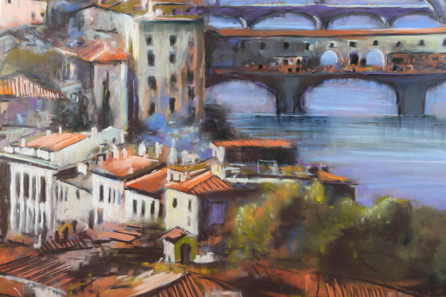 ARR Tony Brummell Smith (b.1949), Ponte Vecchio, Florence, pastel, signed to bottom right, 81cm x - Image 3 of 4