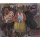 Susan Bower, RBA, ROI (b.1953), ARR, 'Jumble Sale,' three women sitting drinking tea, watercolour,