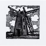 After Eric Ravilious (1903-1942), windmill, woodcut printed in black, an impression from the