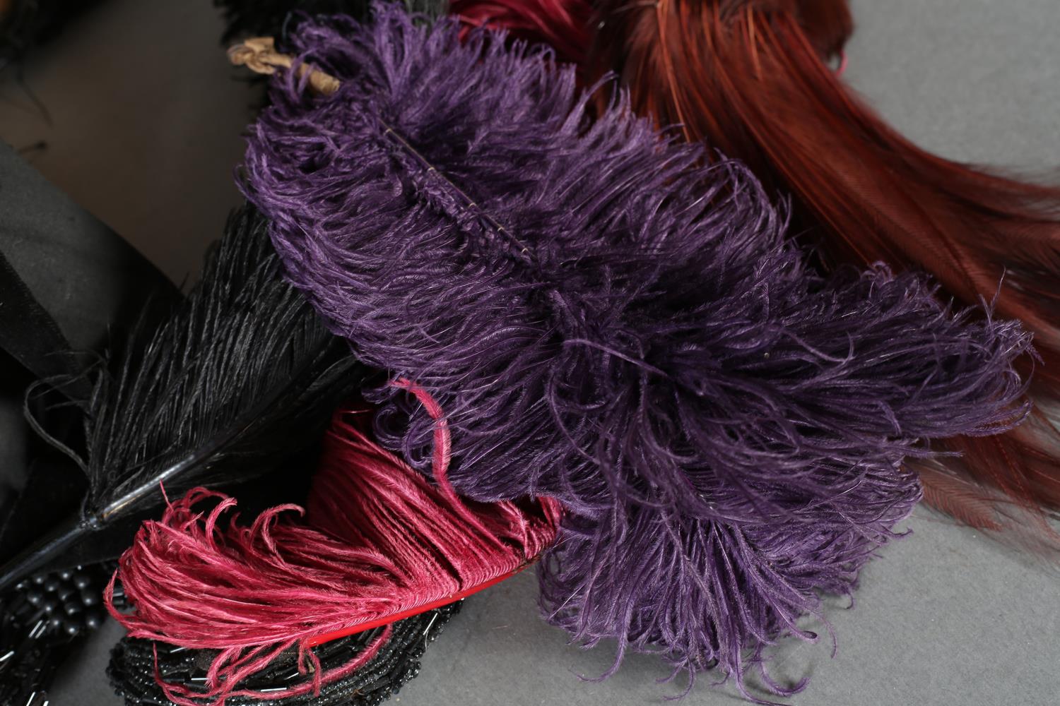 Funeral director's horse trims including black and purple ostrich feathers and black velvet trims, - Image 3 of 3