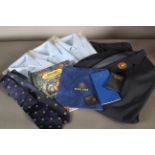 A vintage Midland Bank jacket and trousers, three shirts (as new) and a quantity of Midland Bank