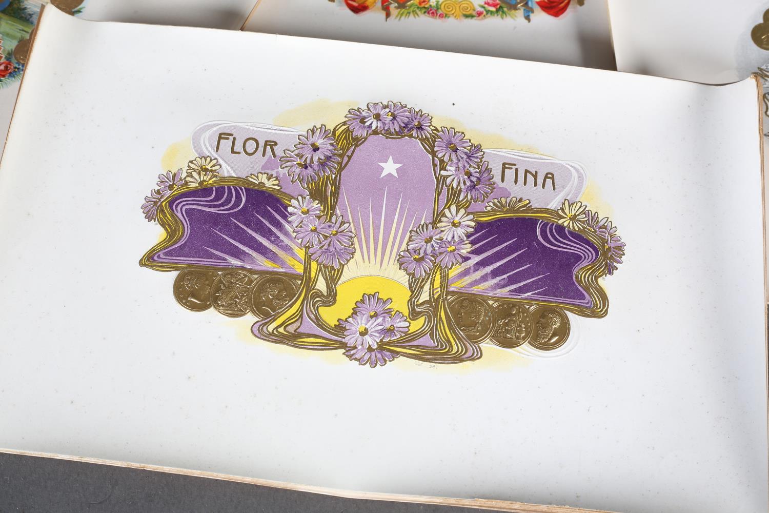 A large quantity of vintage chromolithographic and gilt printed cigar box labels, some with embossed - Image 2 of 6